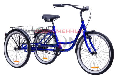 Велосипед трехколесный Aist Cargo 1.0 для взрослых, 1-скорость, синий